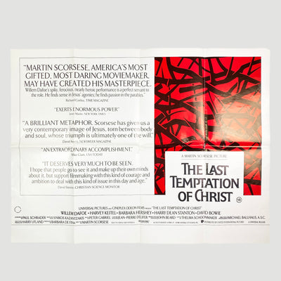 1988 The Last Temptation Of Christ UK Cinema Quad Poster
