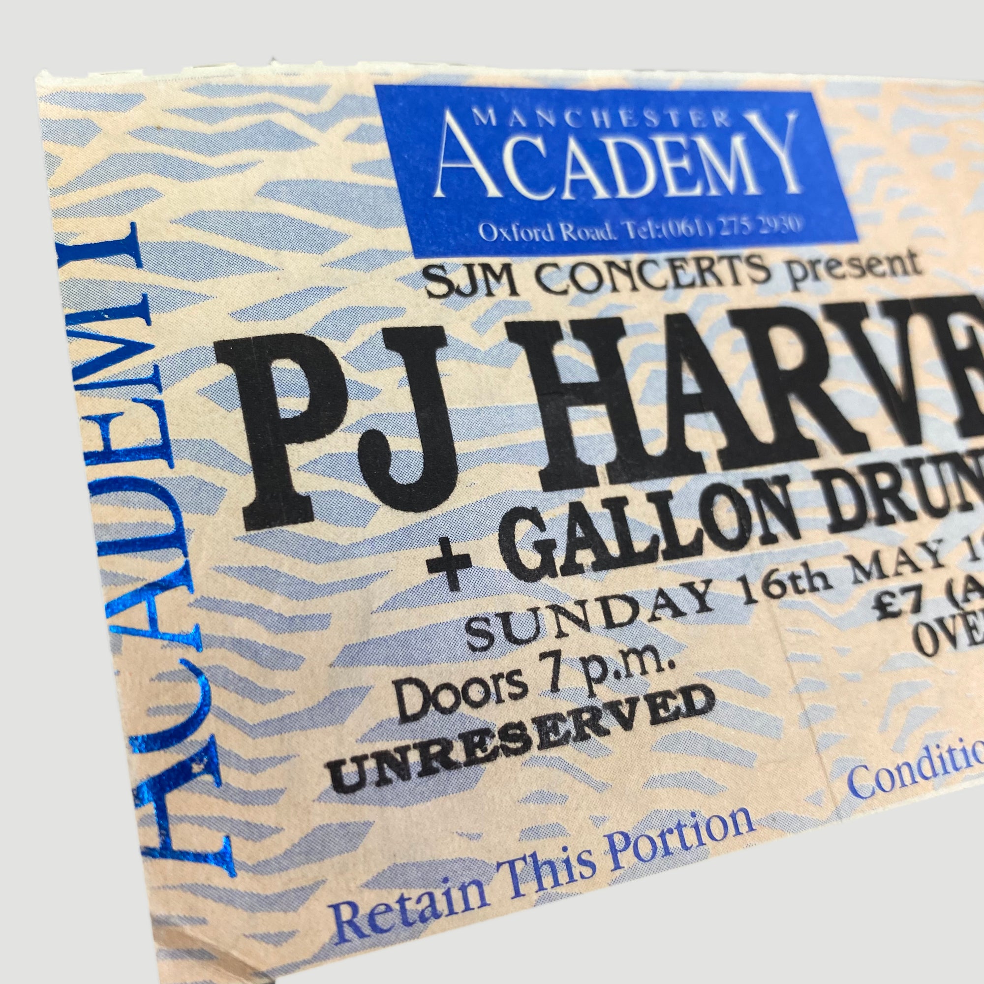 1993 PJ Harvey Rid Of Me Tour Ticket