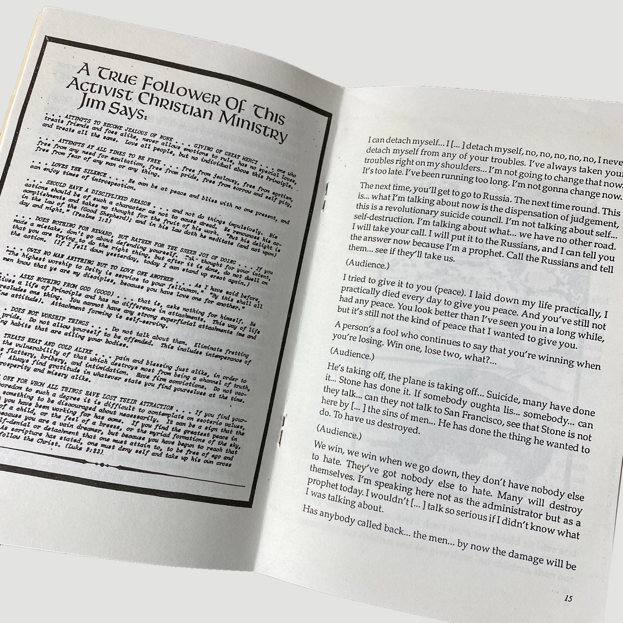 1993 'The Jonestown Massacre' Booklet