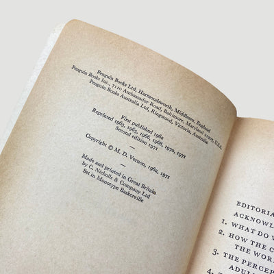1971 M.D. Vernon 'The Psychology of Perception'