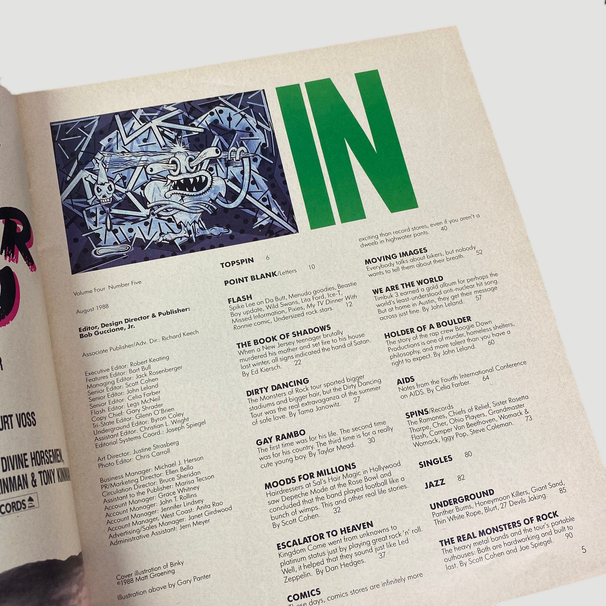 1988 Spin Magazine Matt Groening/Comics Issue