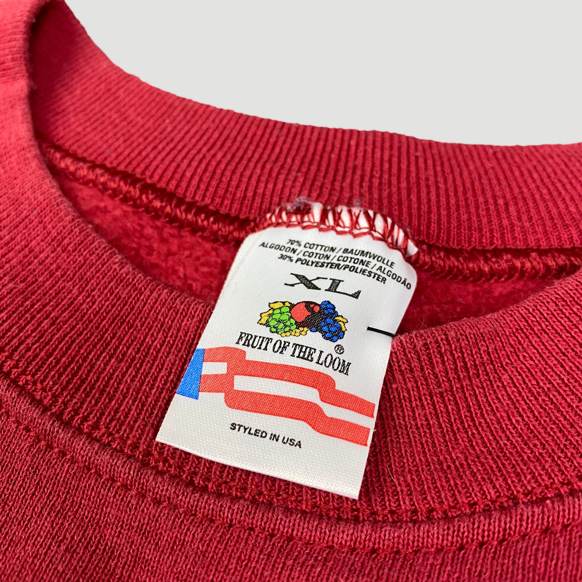 90's Fruit of the Loom Red Sweatshirt