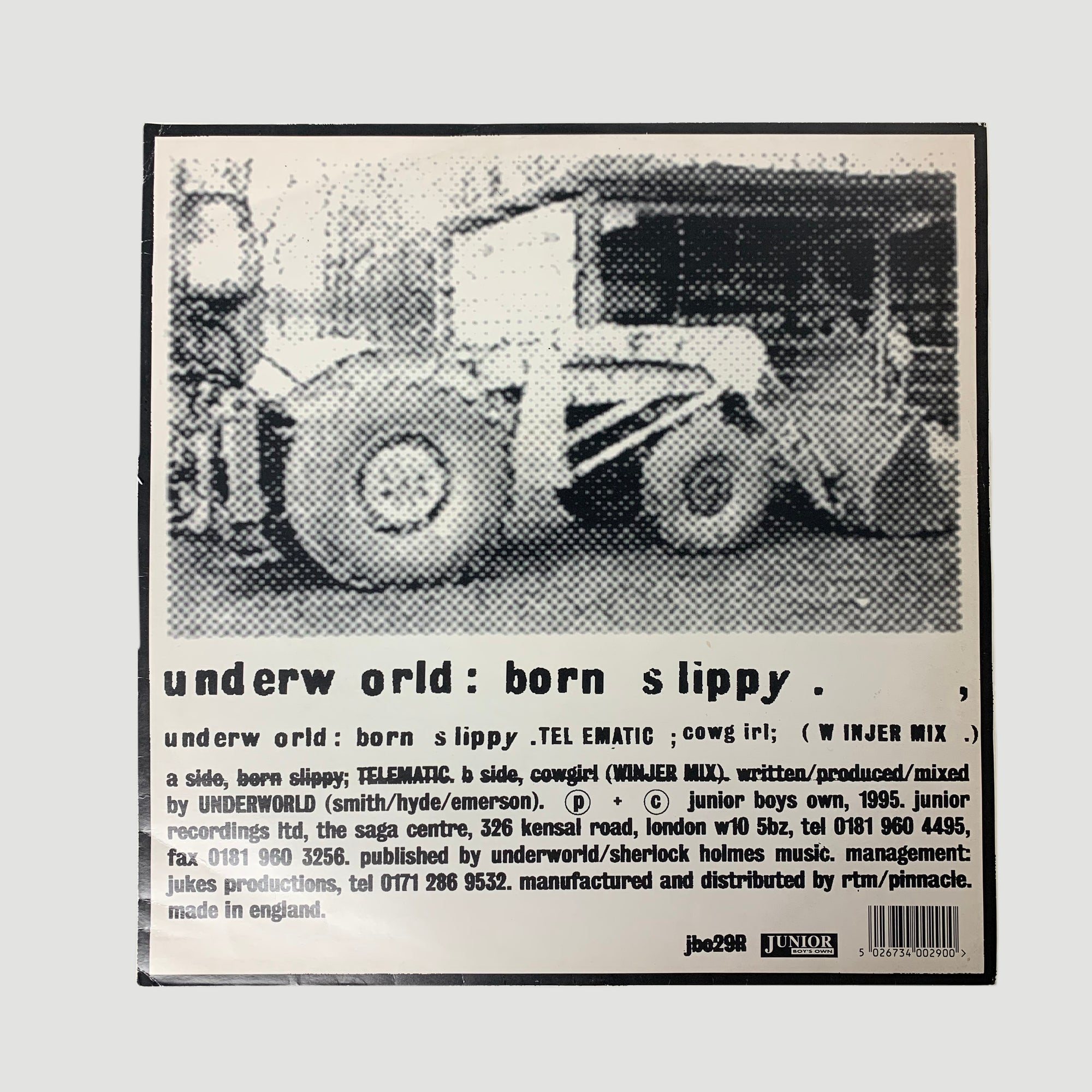 1995 Underworld 'Born Slippy' 12" Single