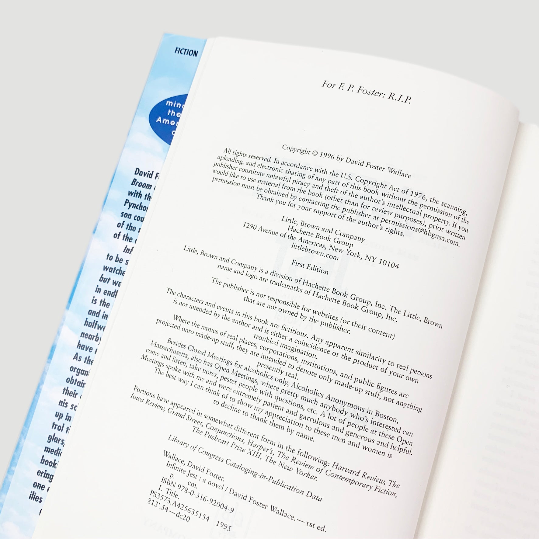 1996 David Foster Wallace 'Infinite Jest' First Edition