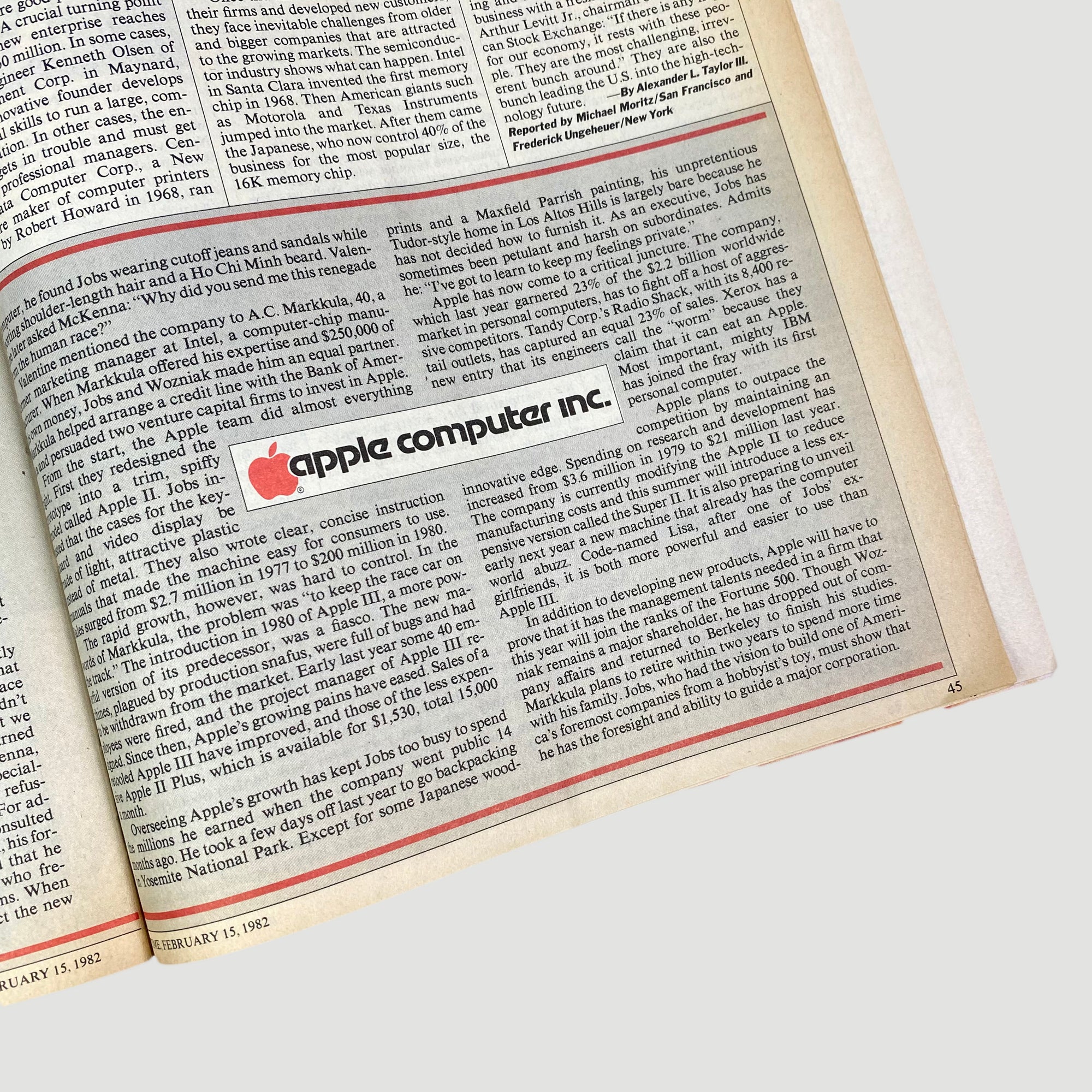 1982 Time Magazine Steve Jobs Striking It Rich