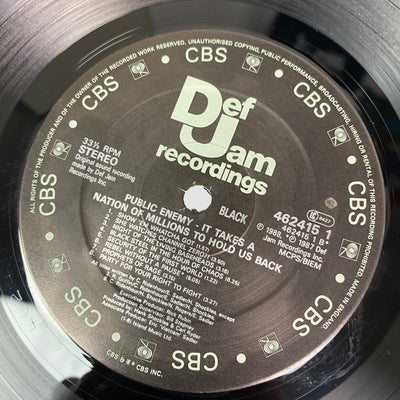 1988 Public Enemy 'It Takes A Nation of Millions..' Vinyl LP