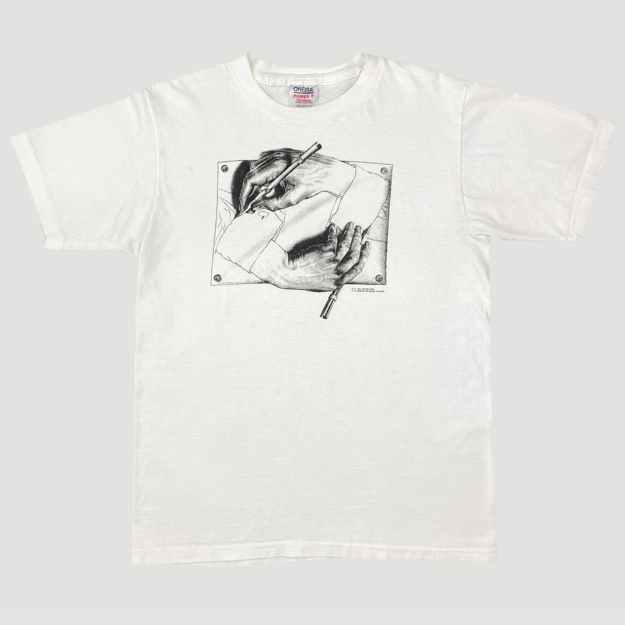 1991 M.C. Escher Sketching Hands T-Shirt
