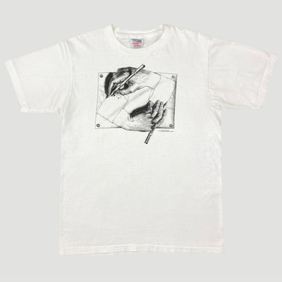 1991 M.C. Escher Sketching Hands T-Shirt