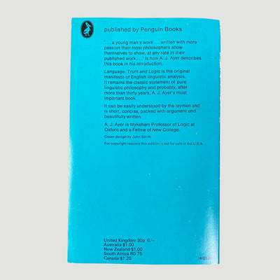 1971 A.J. Ayer 'Language, Truth and Logic'