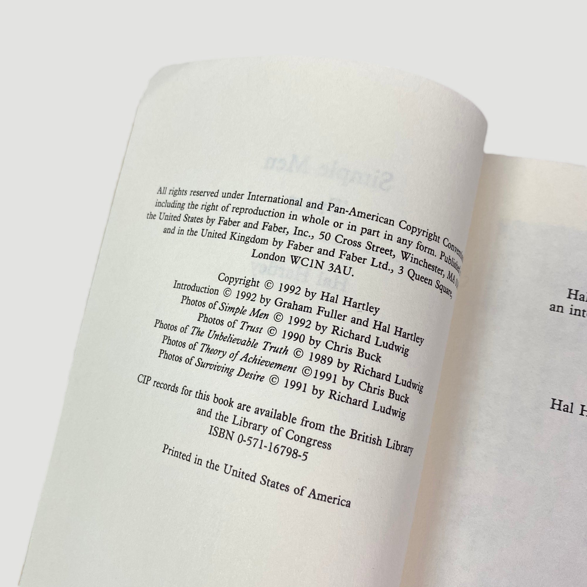 1992 Hal Hartley Simple Men & Trust Screenplays