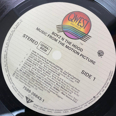 1991 Boyz In The Hood Soundtrack LP