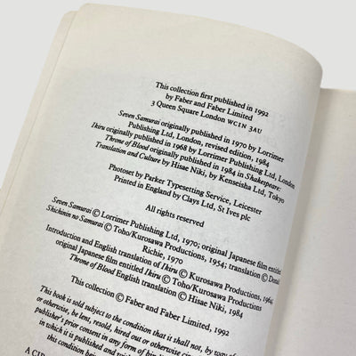 1992 Seven Samurai & Other Screenplays Akira Kurosawa