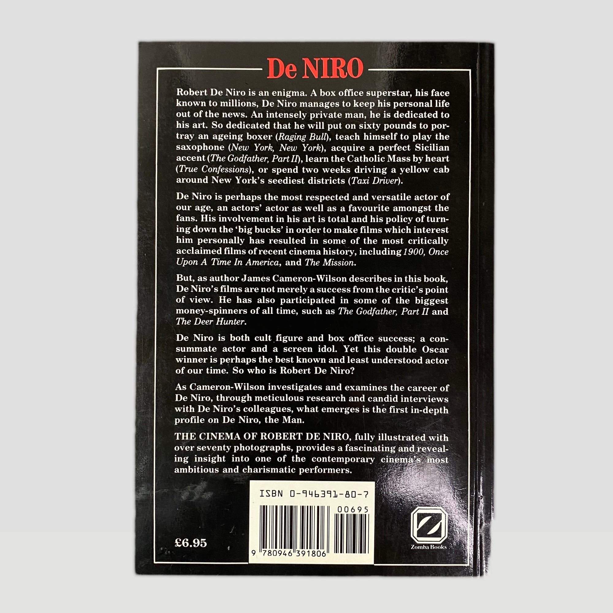 1986 The Cinema Of Robert De Niro T