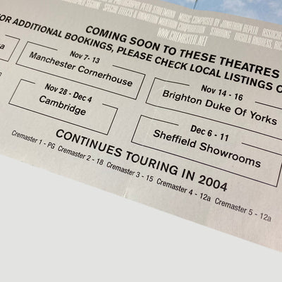 2002 The Cremaster Cycle Lobby Poster