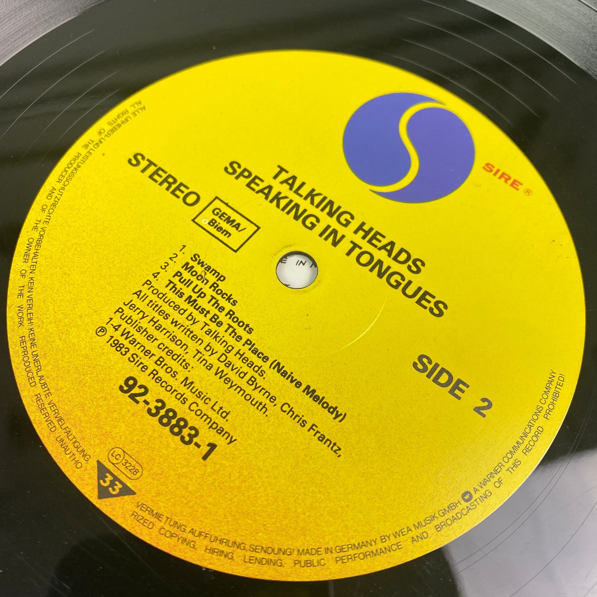 1983 Talking Heads 'Speaking In Tongues' LP