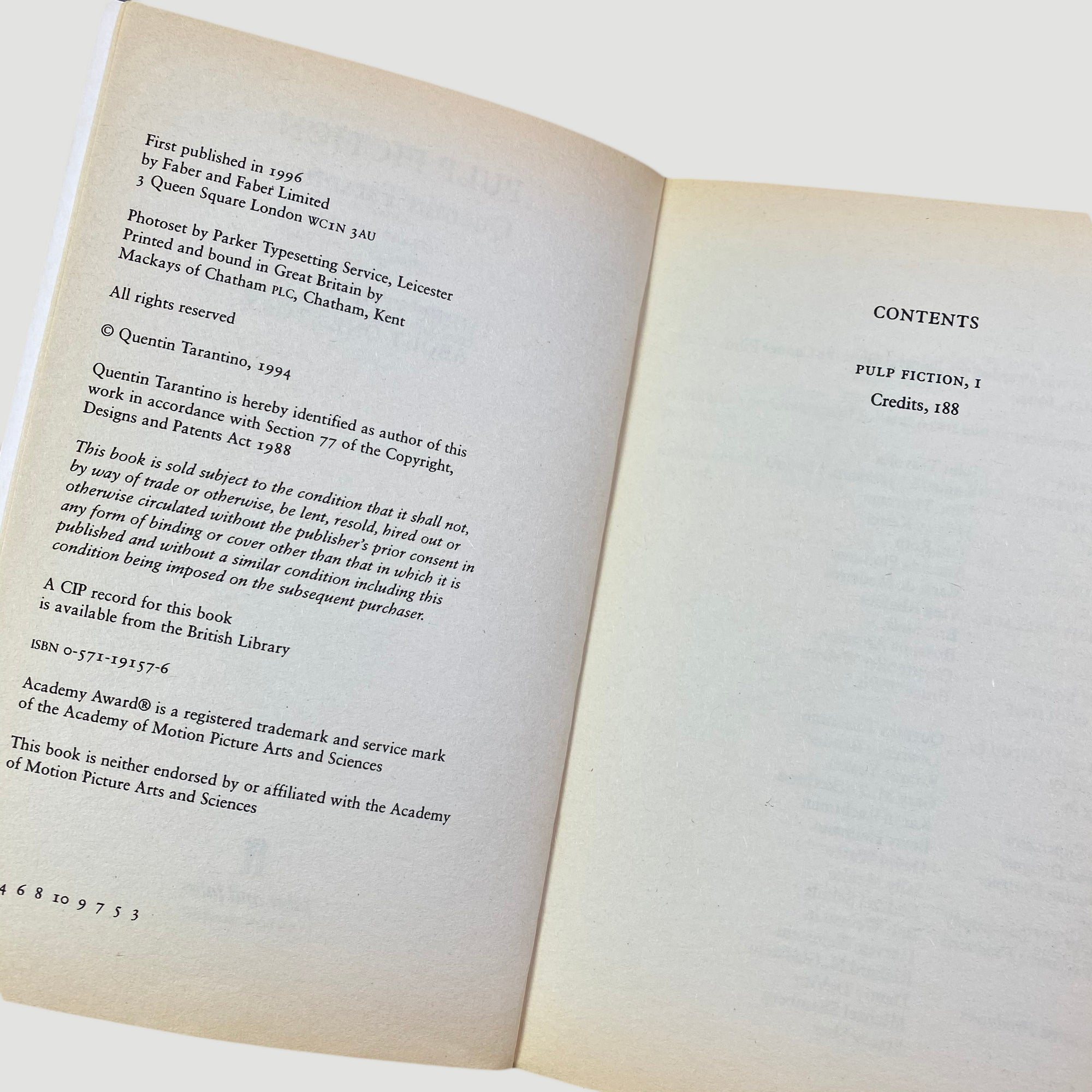 1996 Pulp Fiction Screenplay