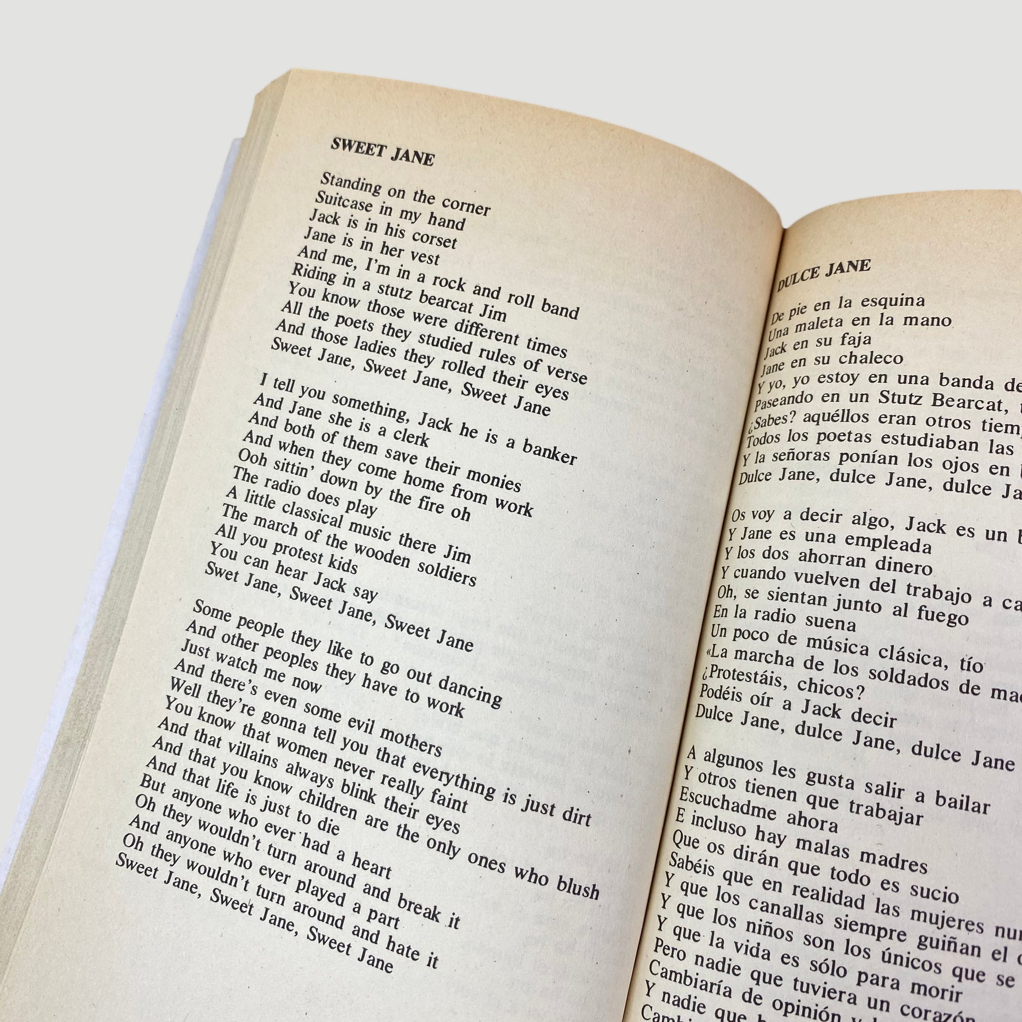 1988 'Lou Reed & The Velvet Underground Canciones' Book