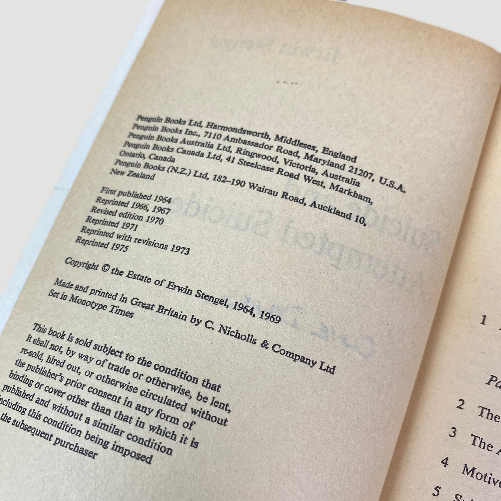 1975 'Suicide & Attempted Suicide' Pelican