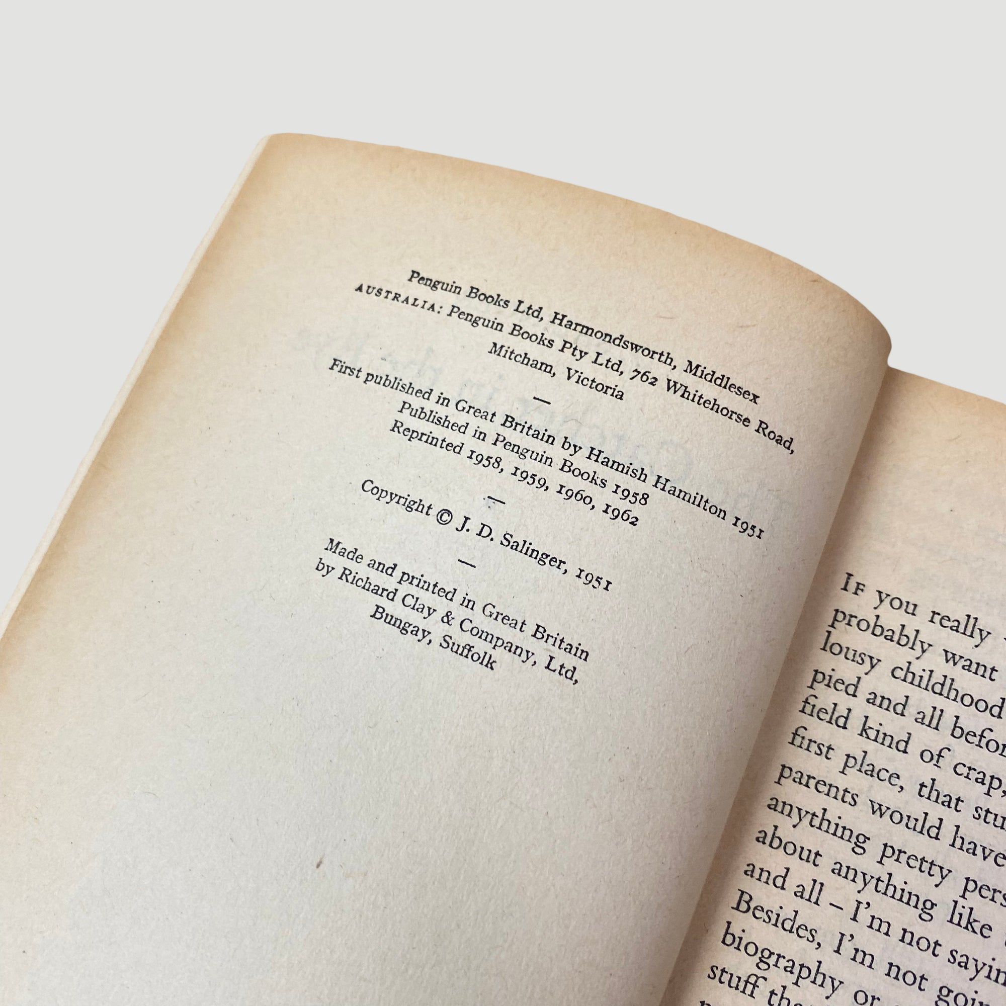 1962 J.D. Salinger ‘The Catcher in the Rye’