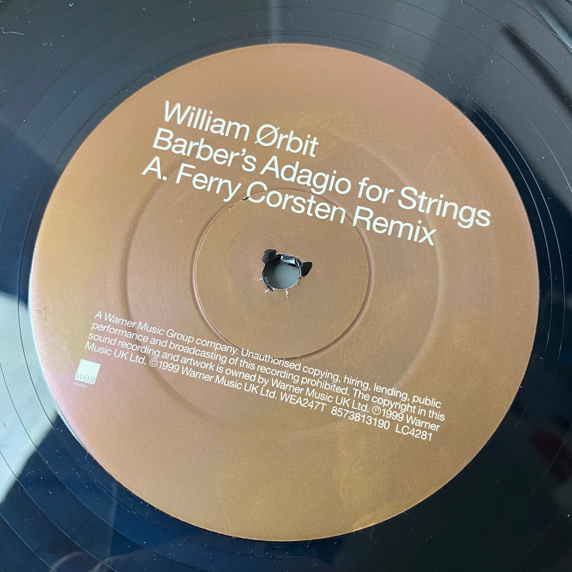 1999 William Ørbit 'Barber's Adagio For Strings' 12"