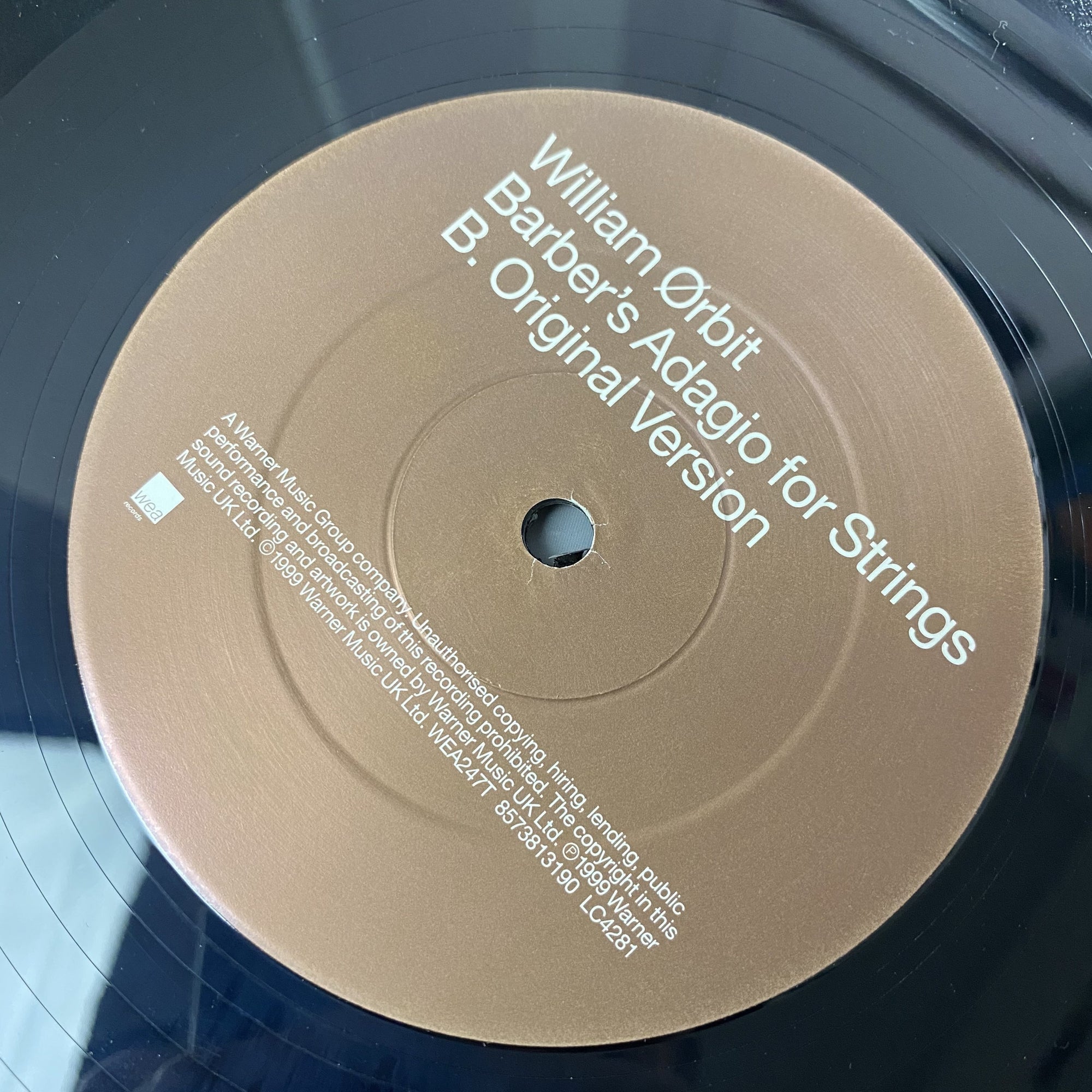 1999 William Ørbit 'Barber's Adagio For Strings' 12"
