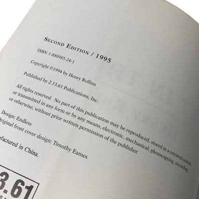 1995 Henry Rollins 'Get In The Van'