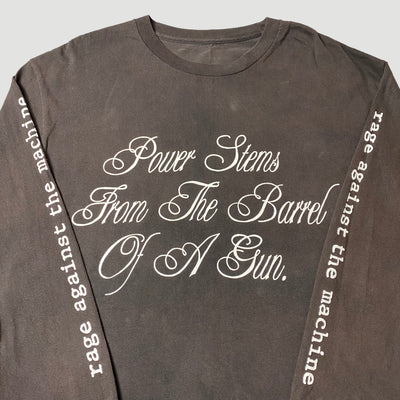 Mid 90's Rage Against The Machine 'Power Stems...' Long Sleeve T-Shirt