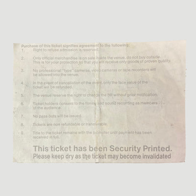 1993 Curve + Swervedriver Gig Ticket