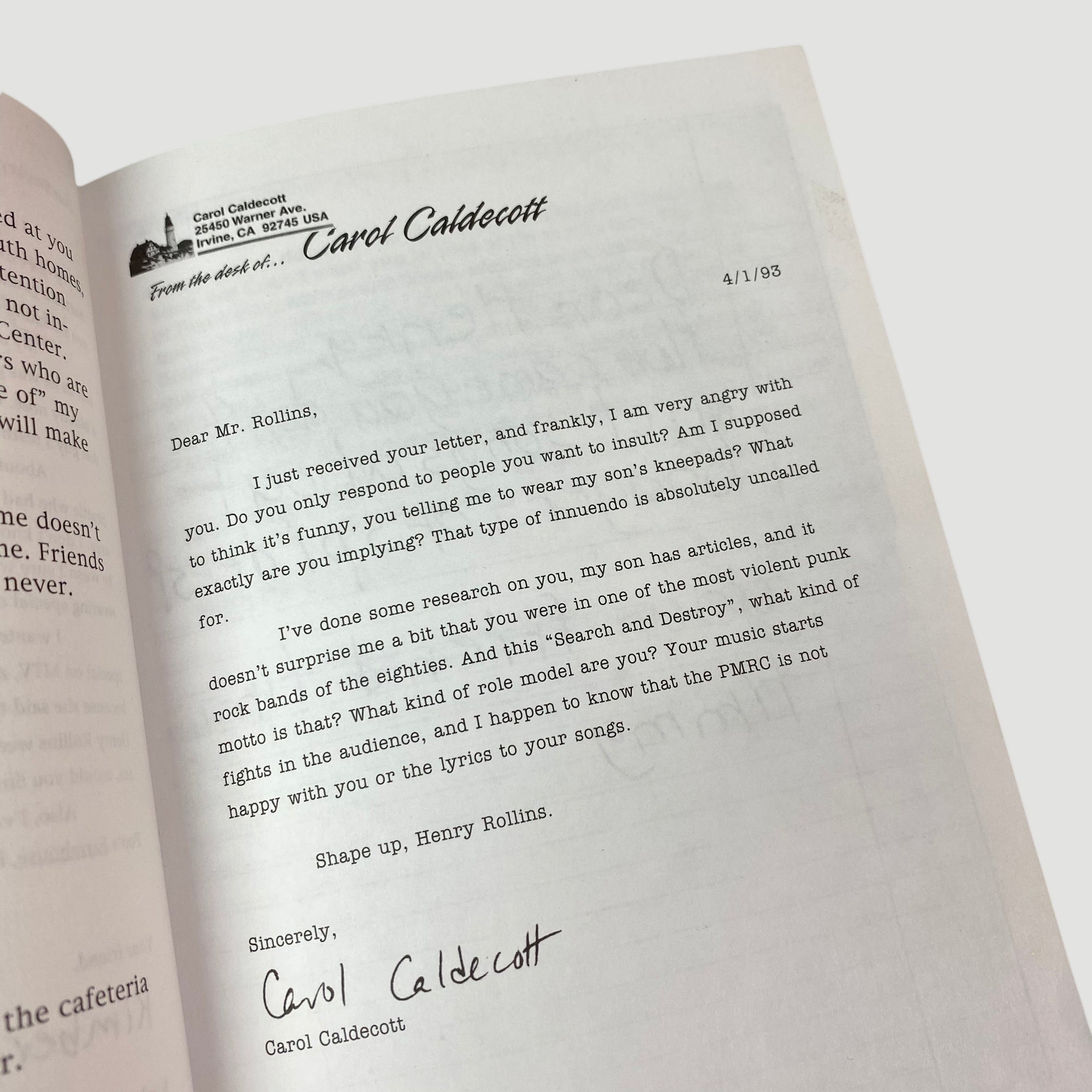 1995 R.K. Overton 'Letters to Rollins'