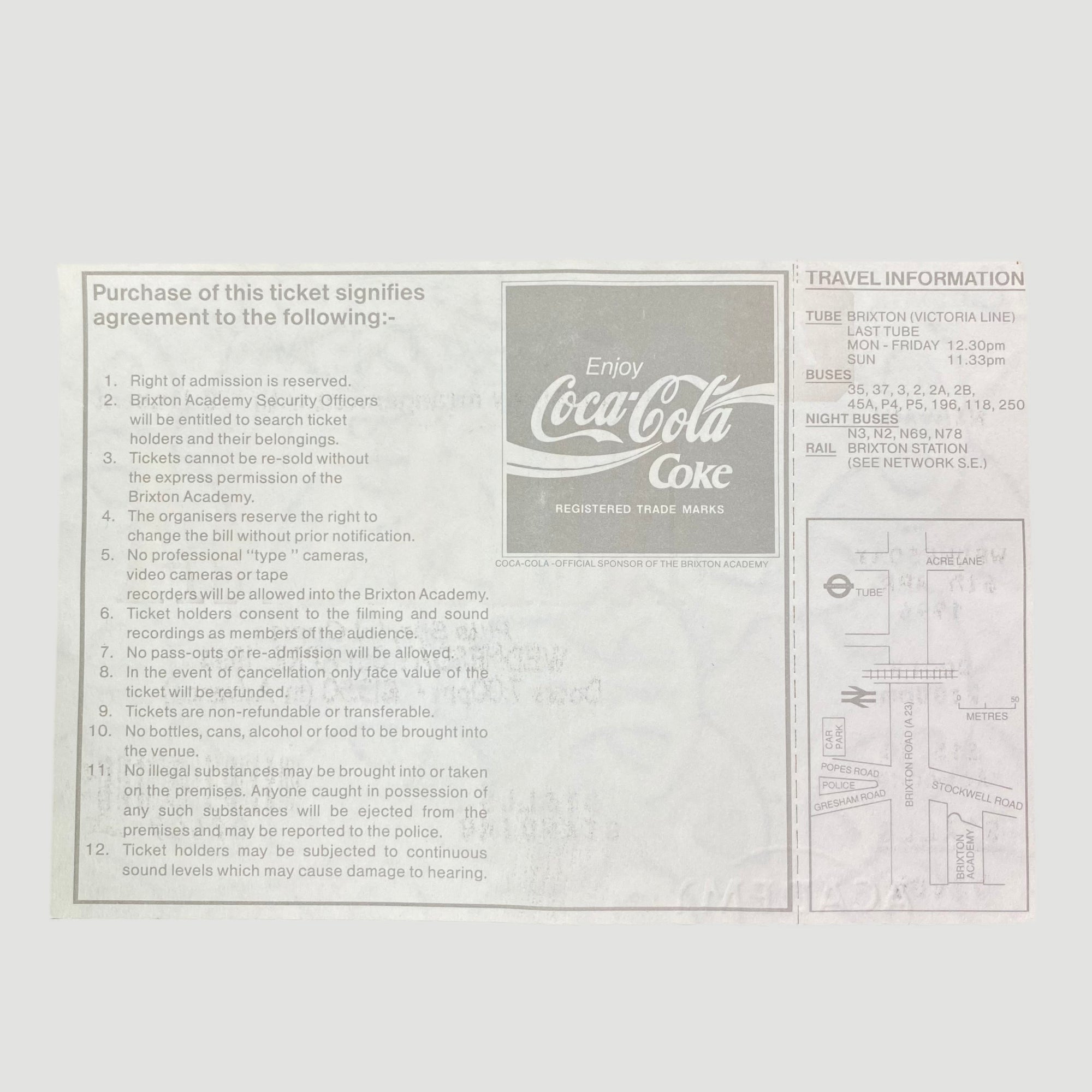 1994 Nirvana Brixton Academy Ticket