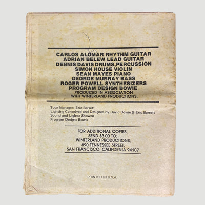 1978 David Bowie Isolar 2 US Tour Programme