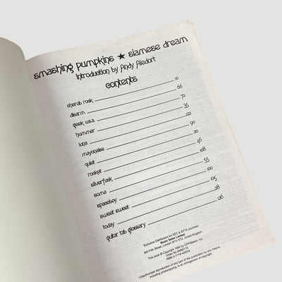 1994 Smashing Pumpkins Siamese Dream Tab Book