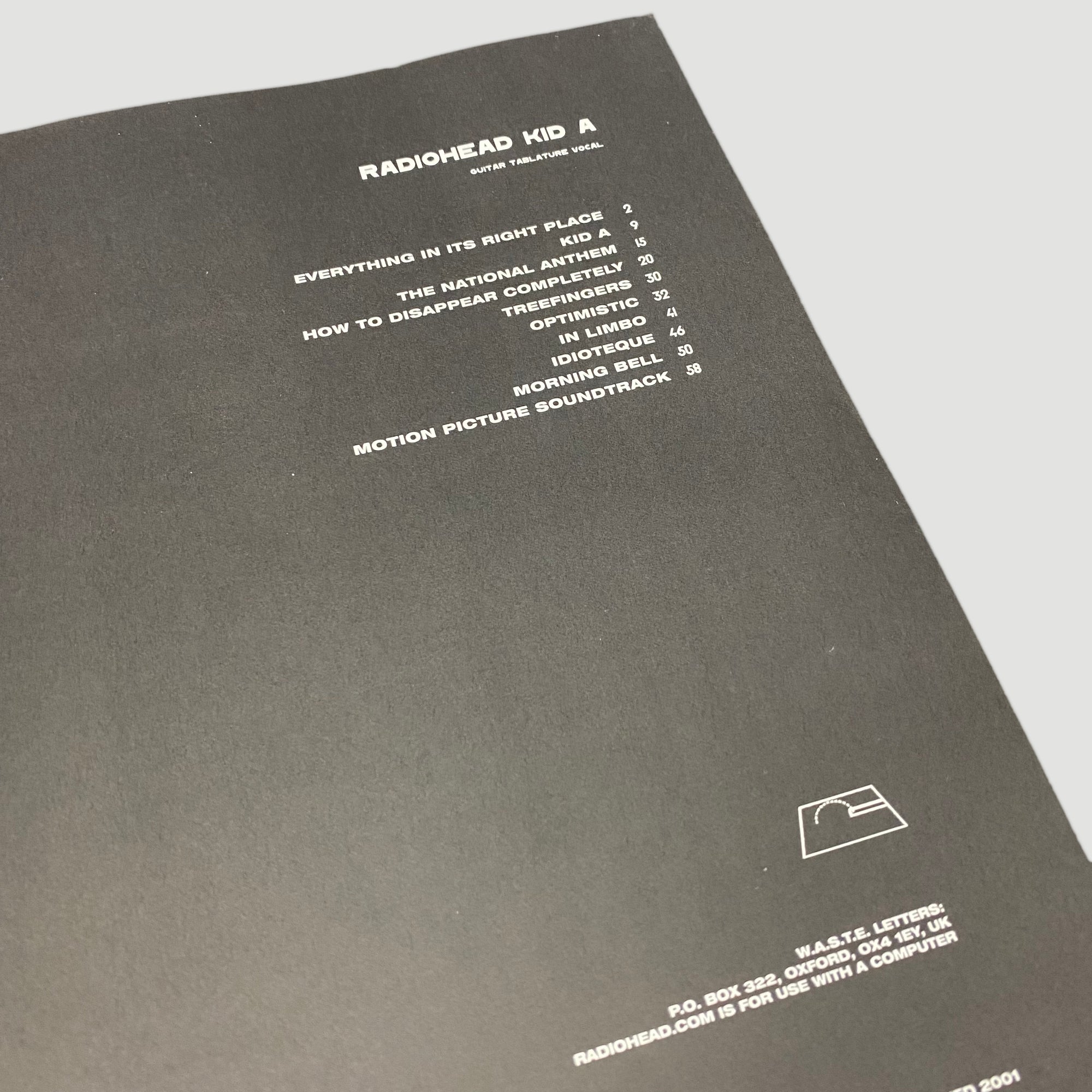 2000 Radiohead KID A Songbook