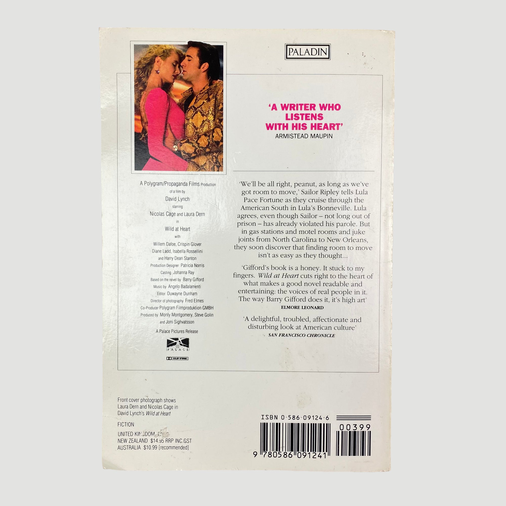 1990 Barry Gifford 'Wild At Heart: The Story of Sailor & Lula' Novelisation