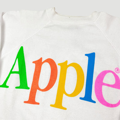 90's Apple Spell Out White Sweatshirt
