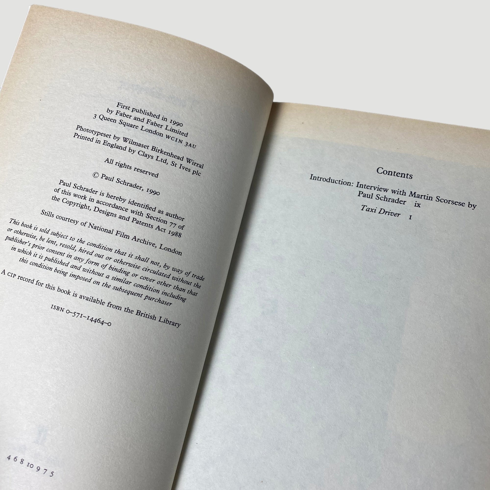 1990 Taxi Driver Faber Screenplay