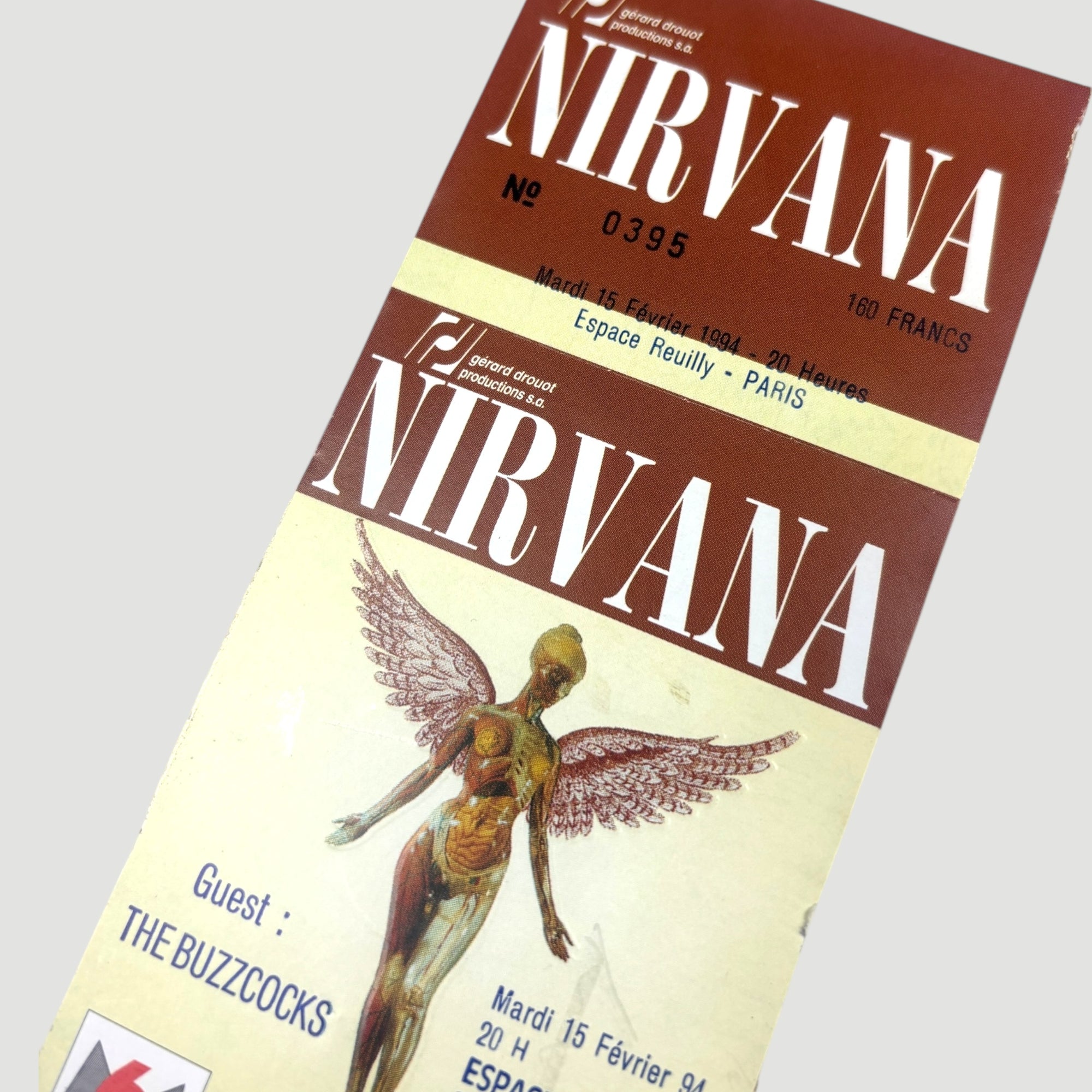 1994 Nirvana In Utero Ticket, Paris France