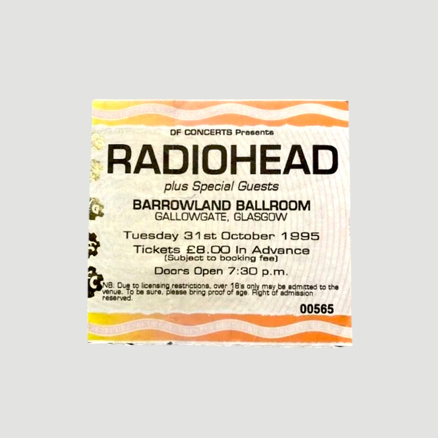 1995 Radiohead The Bends Tour Ticket