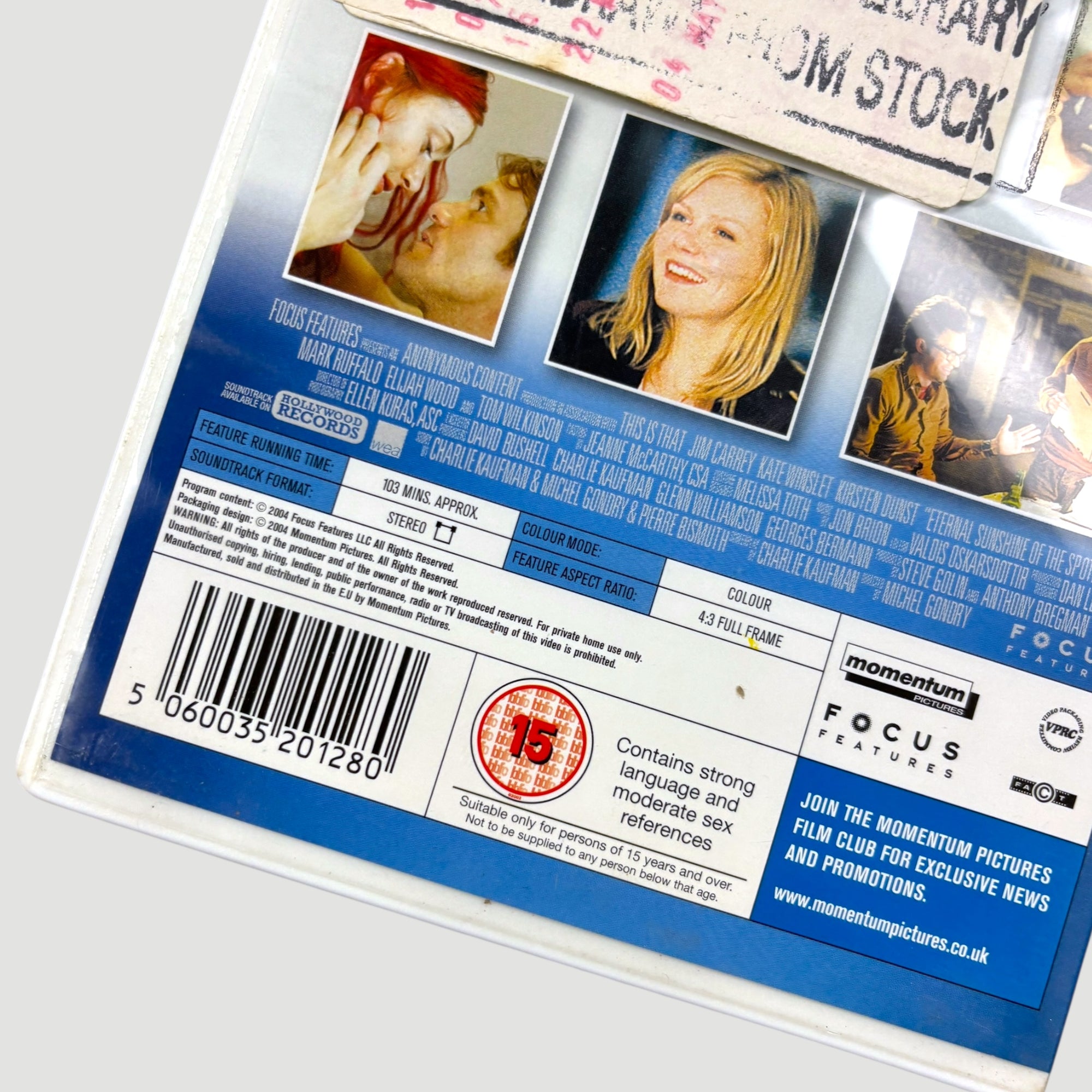 2005 Eternal Sunshine of the Spotless Mind UK Ex-Rental VHS