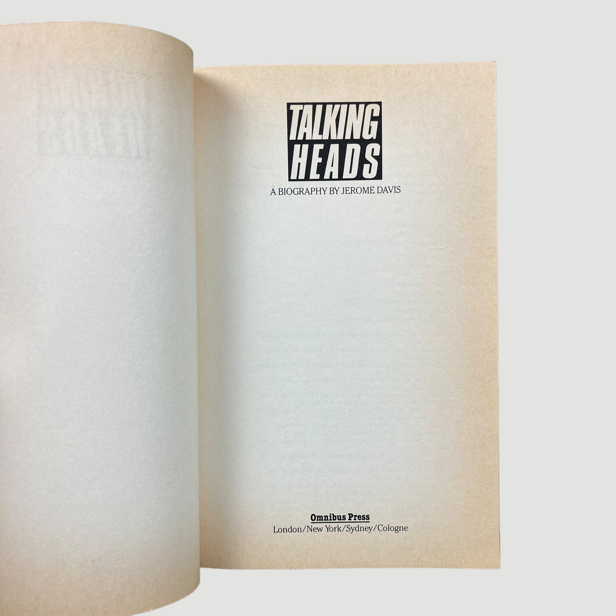 1987 Talking Heads A Biography Omnibus Press