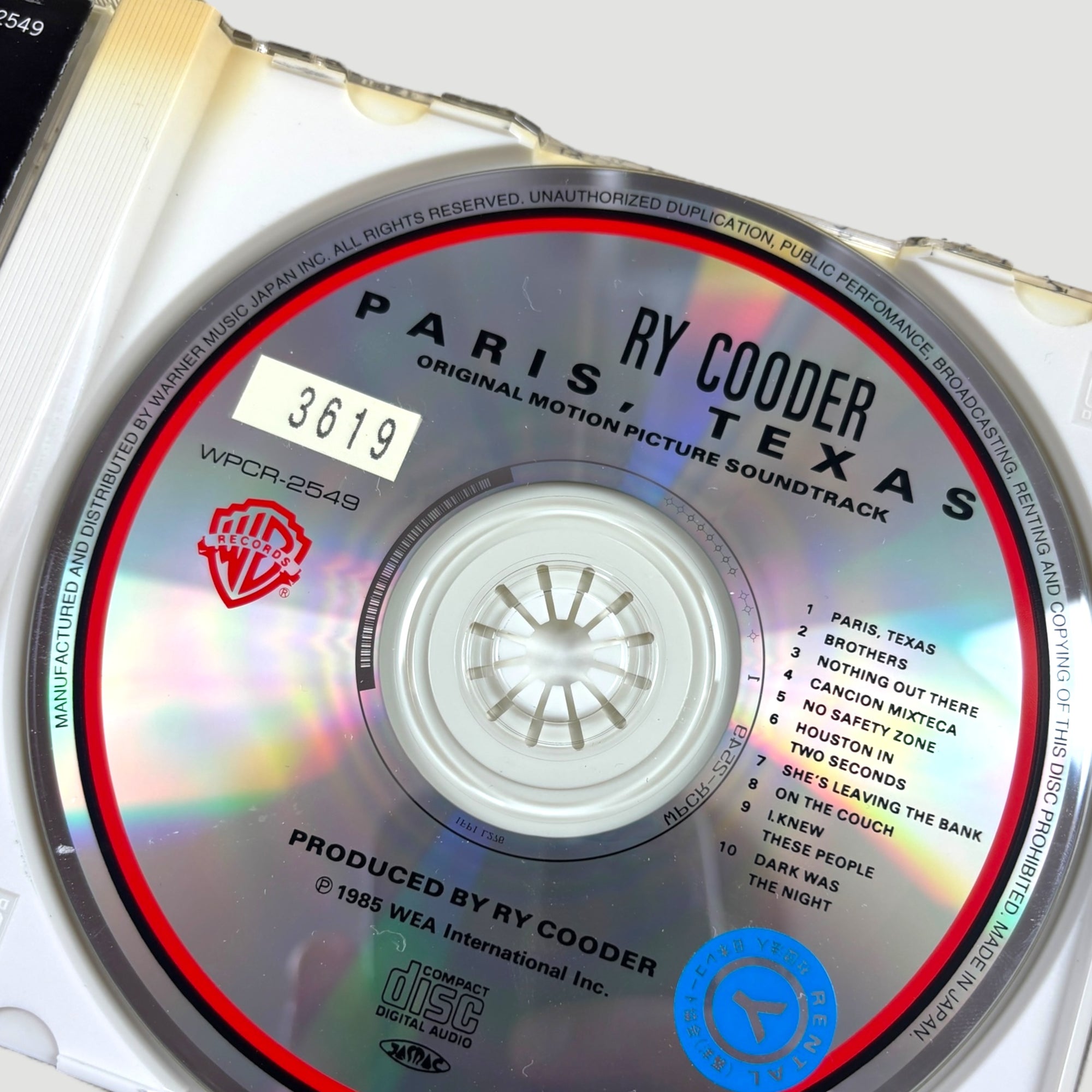 90's Paris Texas Ex-Rental Japanese OST CD