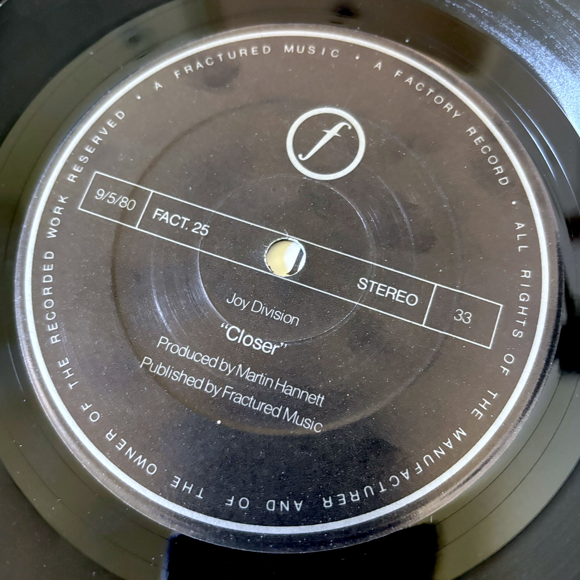 1980 Joy Division Closer Early UK Tranco Stereo Press