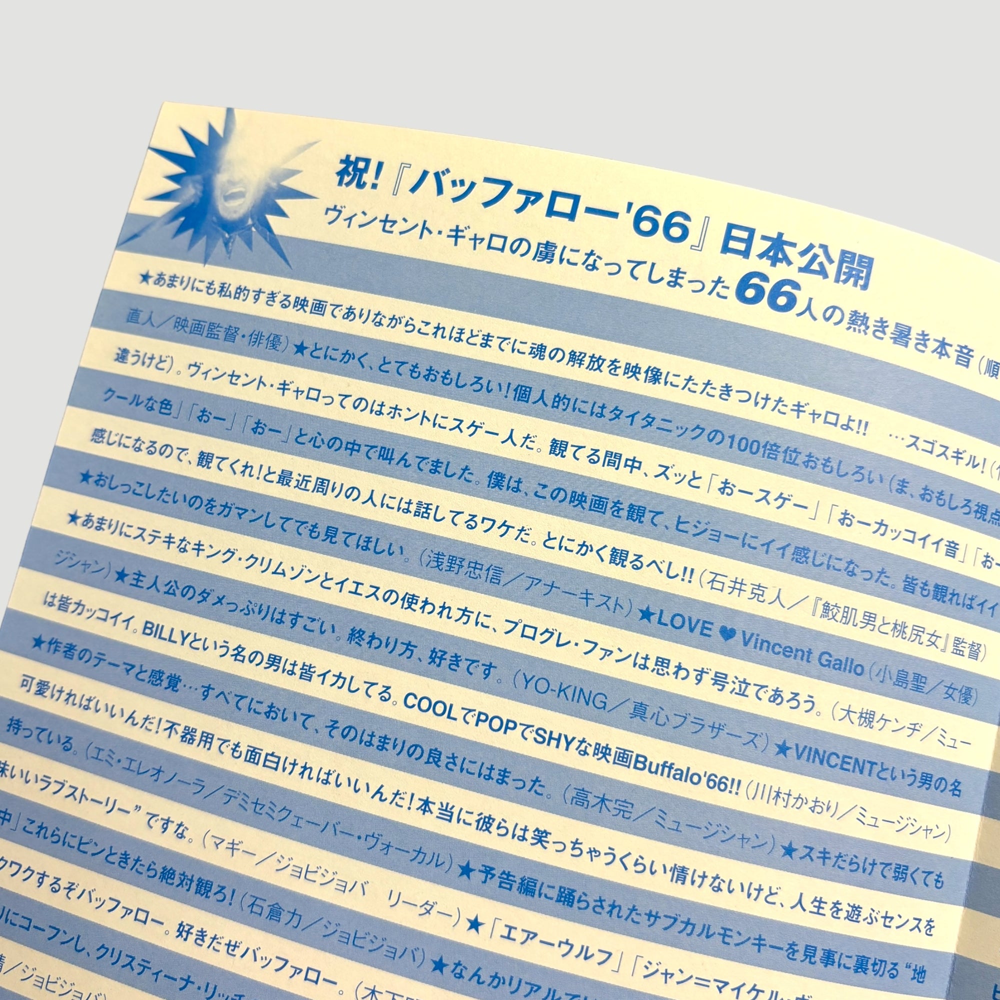 1998 Buffalo 66 Japanese Release Pink Pamphlet