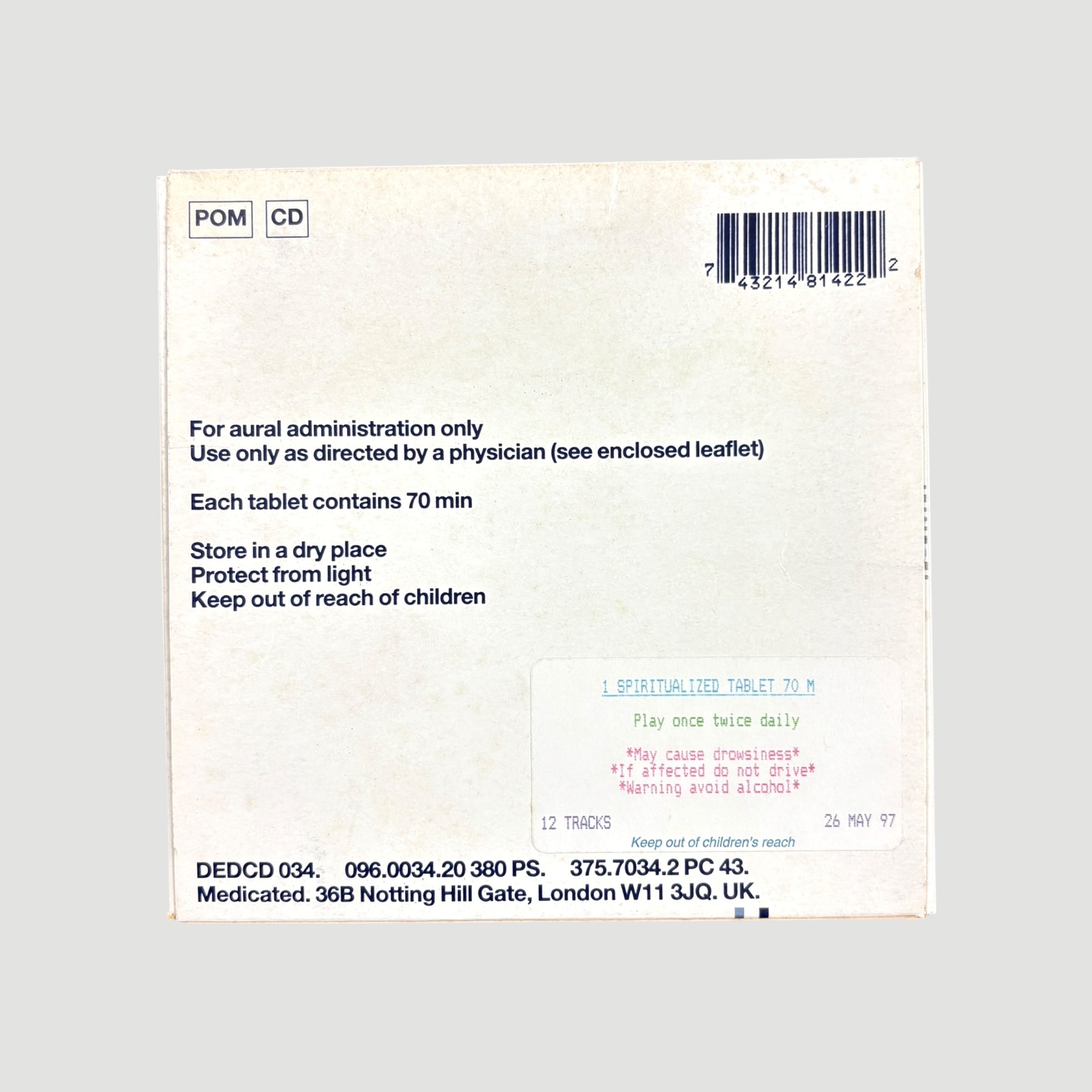 1997 Spiritualized Ladies and Gentleman... Limited Edition UK CD