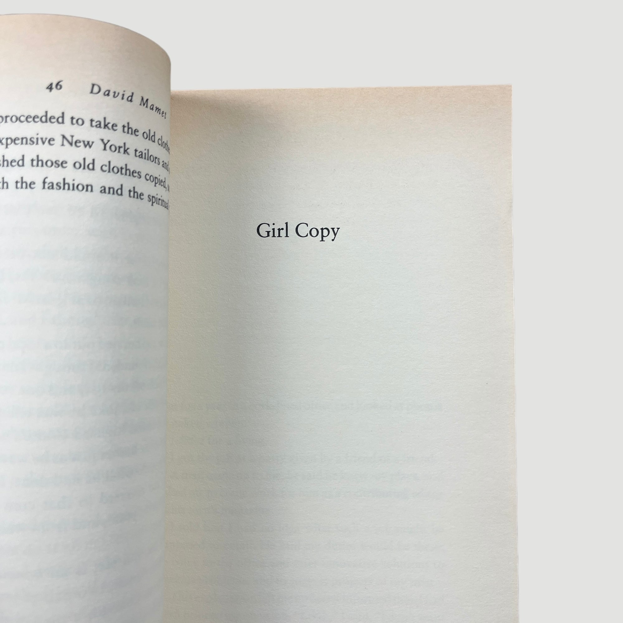 1996 David Mamet Make-Believe Town - Essays & Remembrances