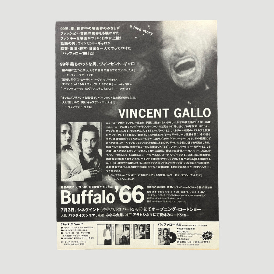 1999 Buffalo 66 B&W Chirashi Poster