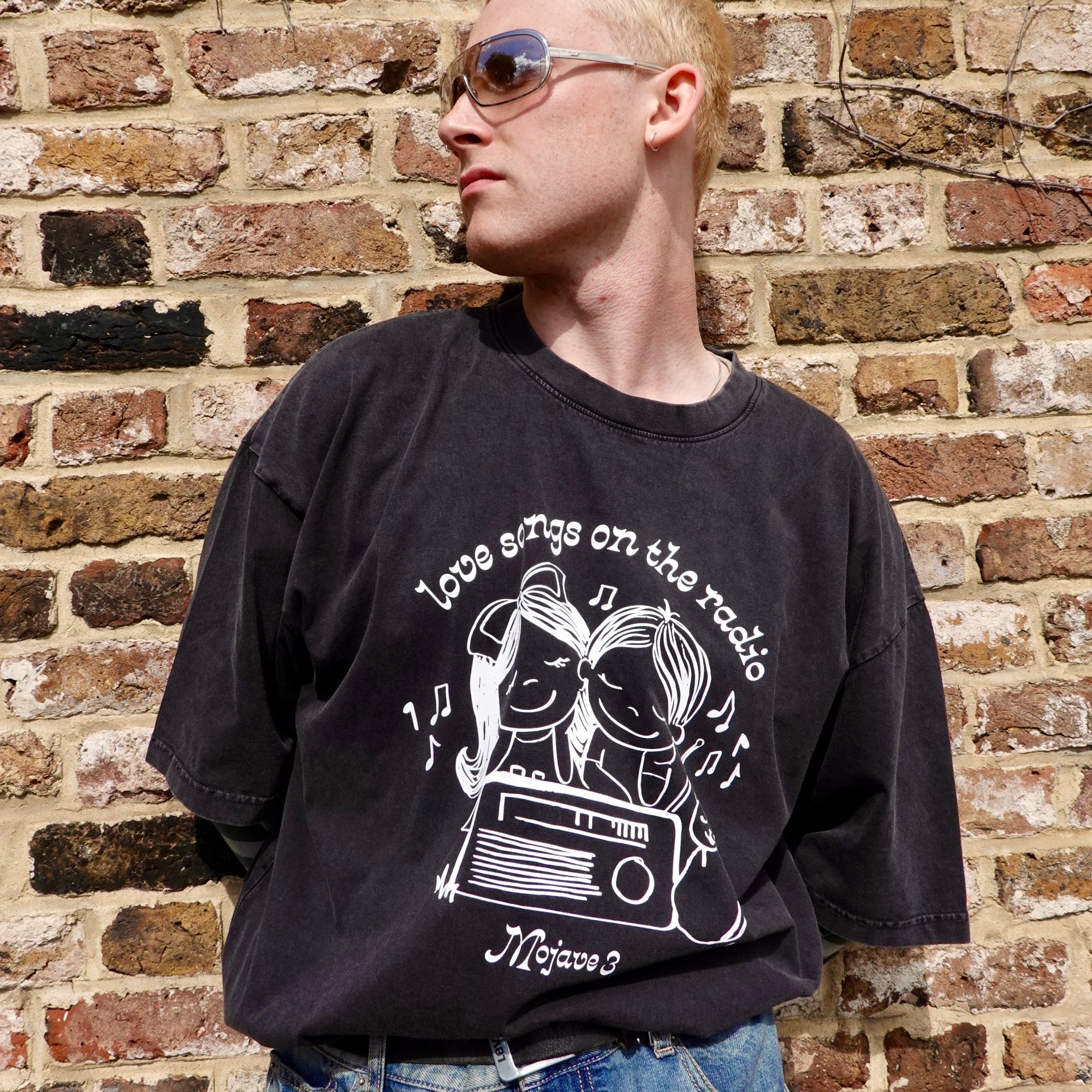 Mojave 3 x UG Love Songs on the Radio Faded Black T-Shirt