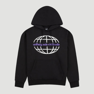 NTS x UG Globe Logo Black Hoodie