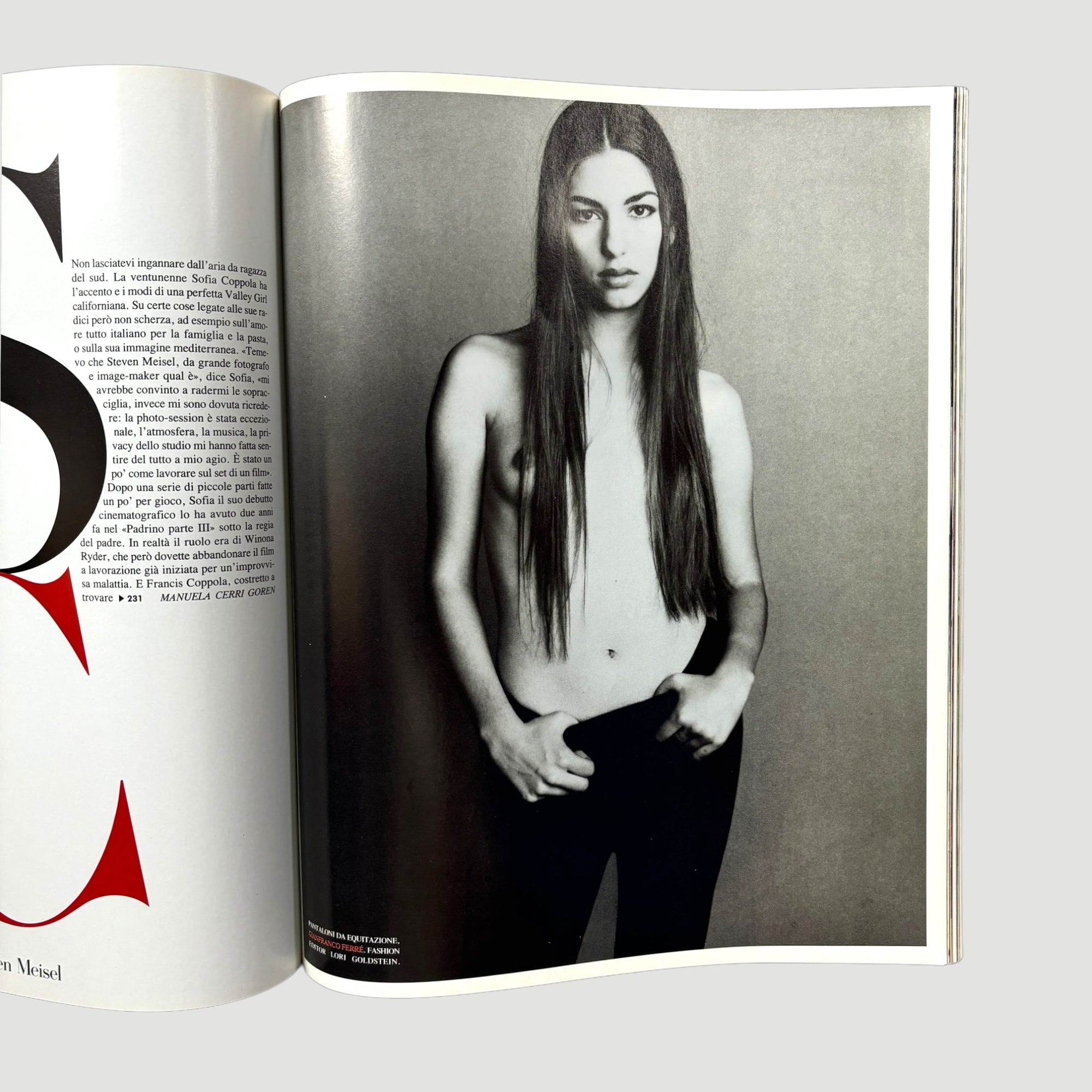 1992 Vogue Italia Sofia Coppola Cover Issue