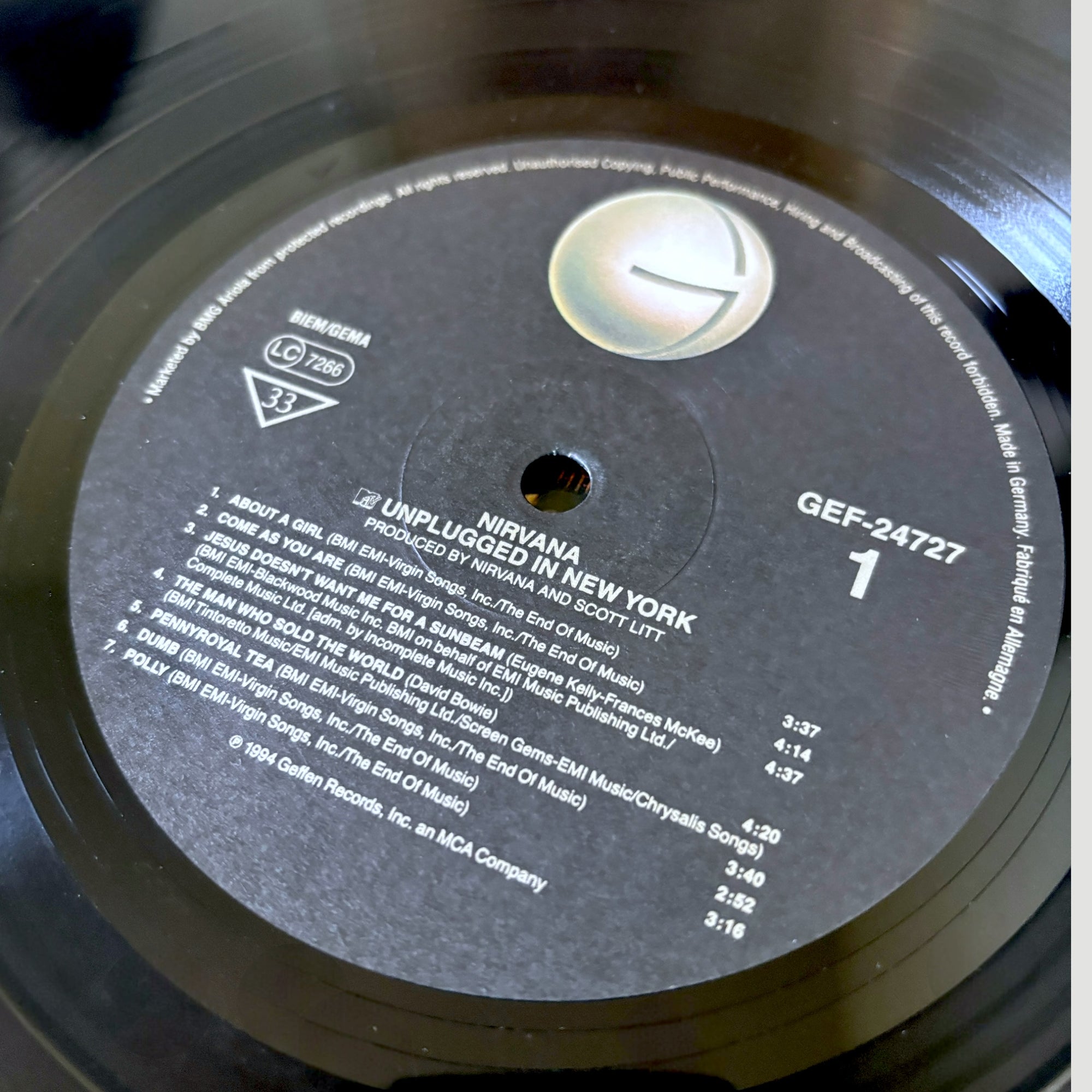 1994 Nirvana Unplugged in NY UK 1st Press LP